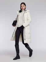[Preview] Drawstring Waist Hooded Goose Down Overcoat GOELIA