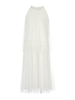 Lace Embroidered Sequins Halter Top And Mesh Skirt Two-Piece Set GOELIA