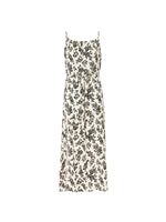 Camellia Printed Spaghetti Strap Dress And Knitted Cardigan Two-Piece Set GOELIA