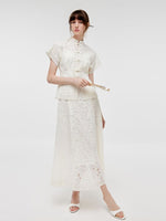 New Chinese-Style Lace Jacket And Skirt With Camisole Three-Piece Set GOELIA
