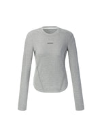 Stretch Round Neck Women Long Sleeve T-Shirt GOELIA