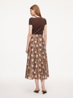 Tencel Blend Floral Print Women Skirt GOELIA