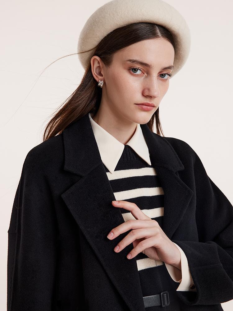 Pure Double-Faced Wool Notched Lapel Coat GOELIA
