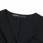 Pleated V-neck Gathered Waist Mini Dress GOELIA