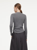 Wool Blend Ribbon V-Neck Women Cardigan GOELIA