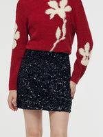Velvet Sequins Women Mini Skirt GOELIA