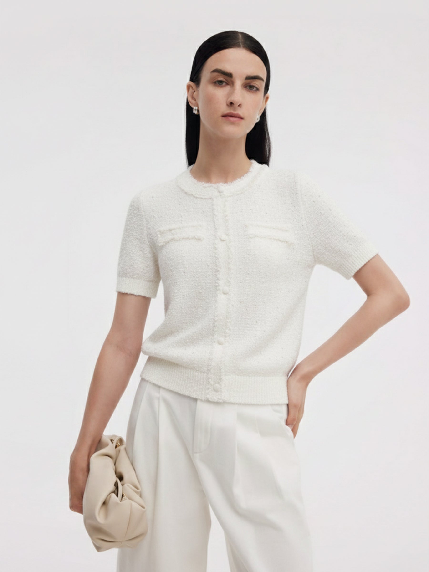 Frayed Edge Women Knit Top GOELIA