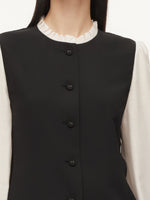 Four-Way Stretch Mock Layered Shirt And Pants Two-Piece Set With Self-Tie Belt GOELIA