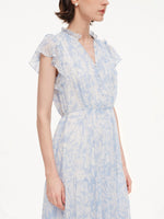 10MM Mulberry Silk Floral Print Women Maxi Dress GOELIA