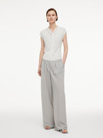 [Preview] Lyocell Wool Blend Tie Front Women Knit Top GOELIA