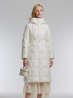 [Preview] Hooded Goose Down Belted Overcoat GOELIA