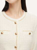 Pre-Order Round Neck Single-Breasted Women Cardigan GOELIA