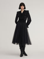 Tencel Wool Blend Long Sleeve Knit Top And Sequins Skirt Two-Piece Set GOELIA