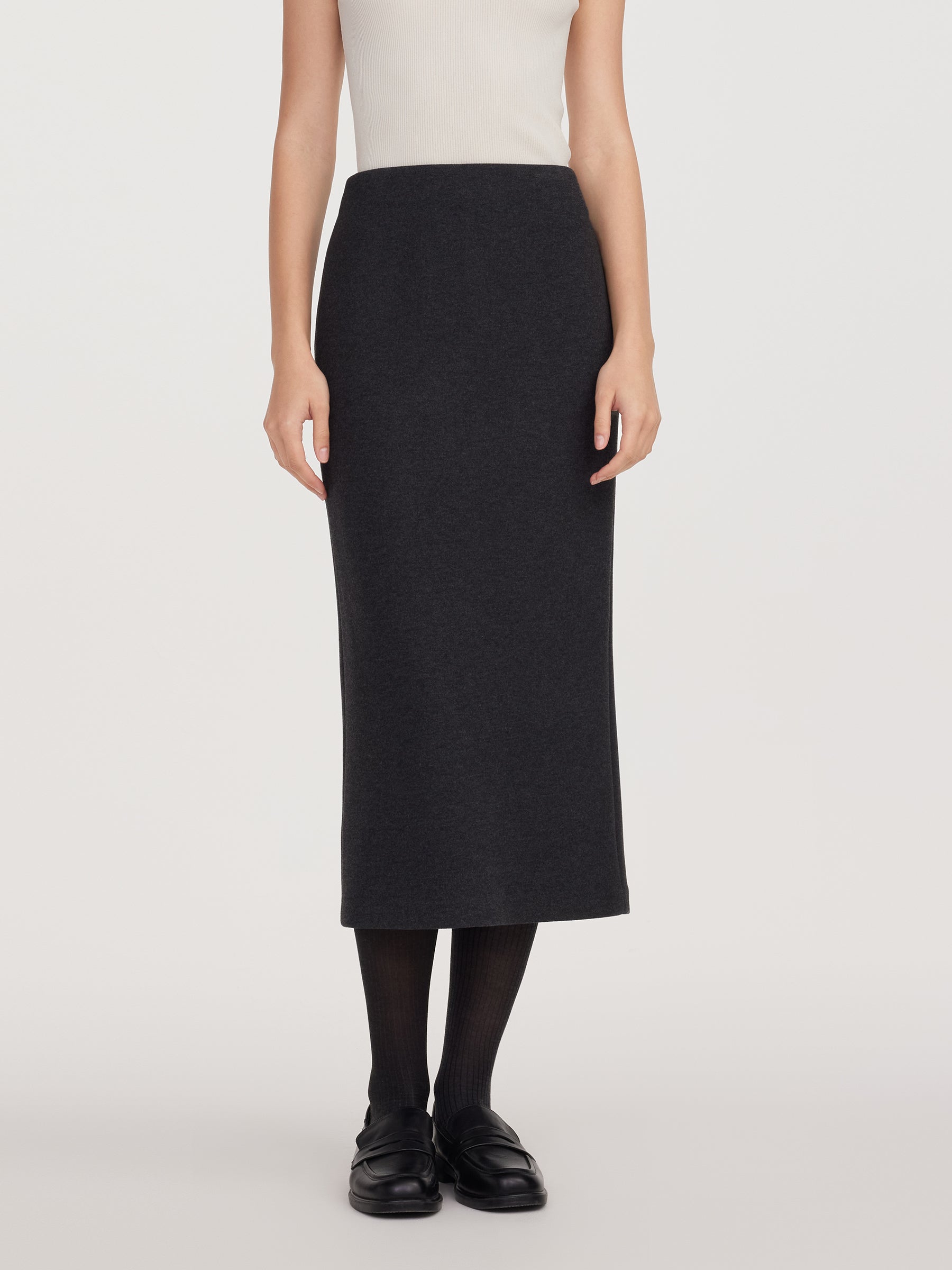 Back Slit Column Women Knit Skirt GOELIA