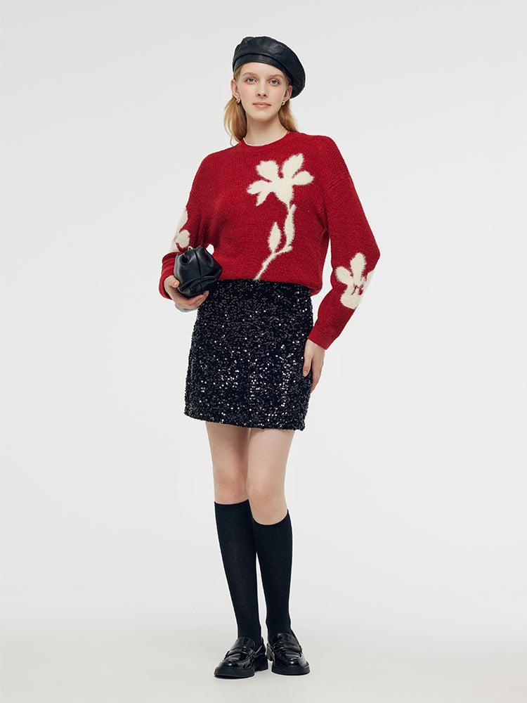 Velvet Sequins Women Mini Skirt GOELIA