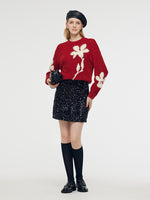 Velvet Sequins Women Mini Skirt GOELIA