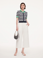 Color Block Stripe Women Embroidered Cardigan GOELIA