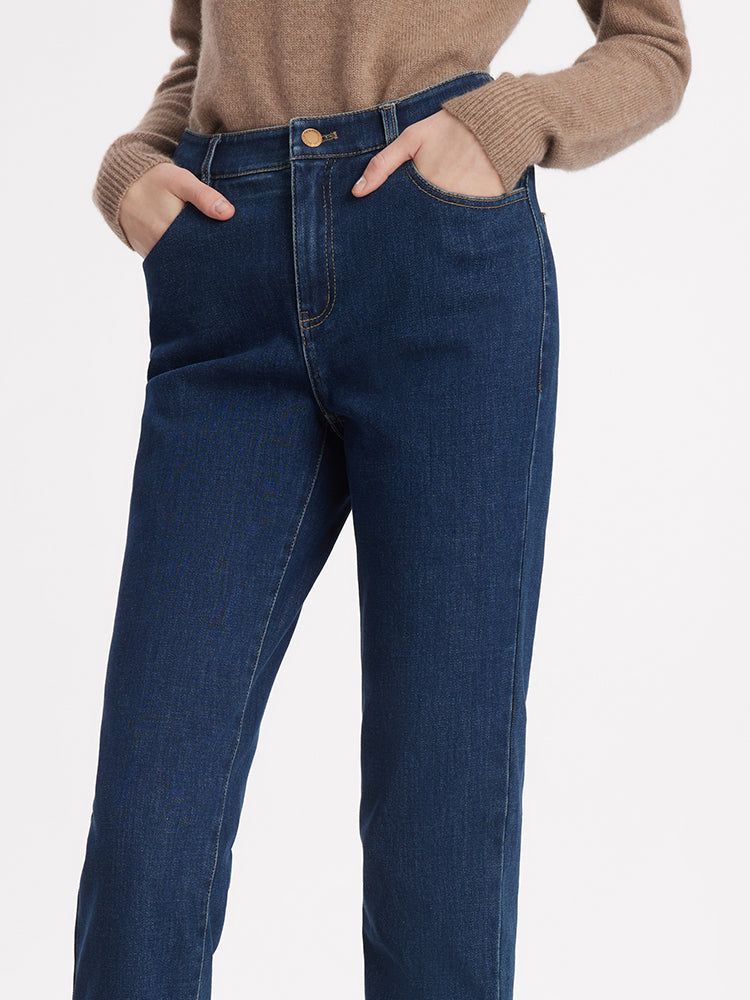 Cotton Ankle Length Women Tapered Jeans GOELIA