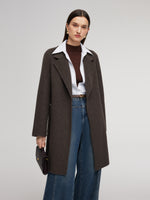 Camel Hair Wool Blend Double-Faced Women Wrap Coat GOELIA
