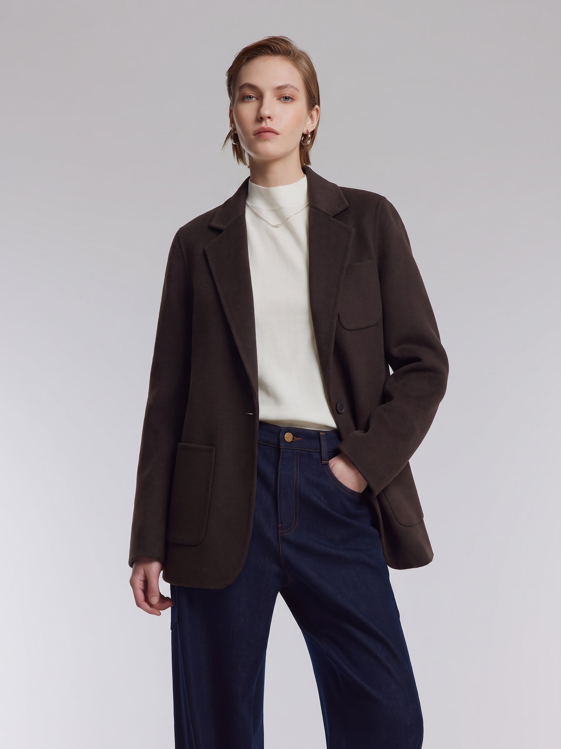 [Preview] 100% Wool Double-Faced Women Blazer GOELIA