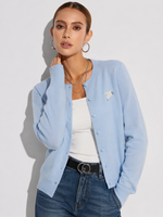 100% Wool Sheep Embroidered Women Cardigan GOELIA