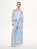 Tencel Acetate Linen Blend Women Straight Leg Pants GOELIA