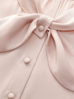 22MM Mulberry Silk Women Bow Tie Neck Shirt GOELIA