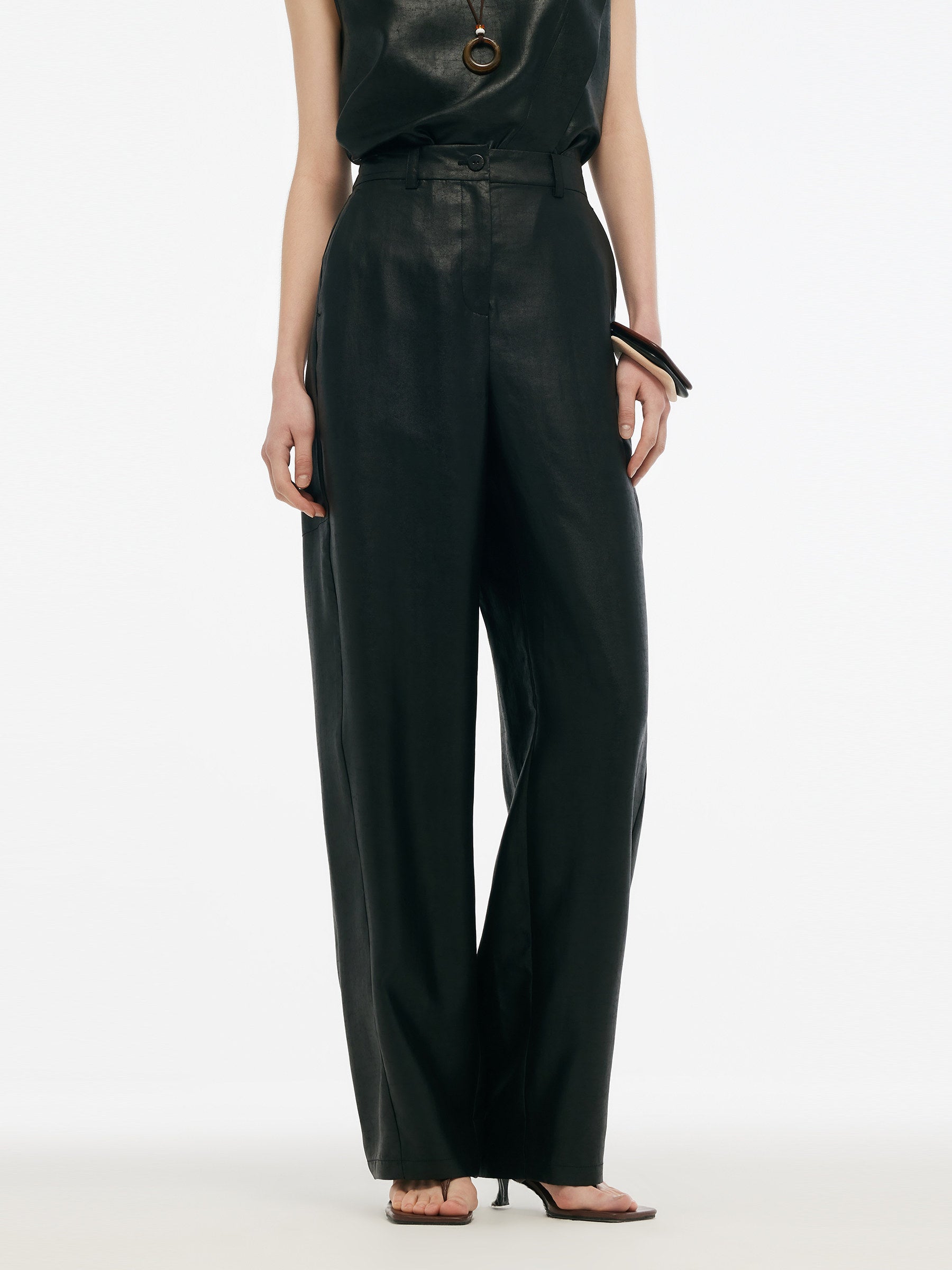 16MM Xiang Yun Silk Women Barrel Leg Pants GOELIA