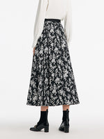 Camellia Jacquard Pleated Women Mamianqun With Bottomed Skirt GOELIA