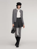 100% Cashmere Jacquard Women Cardigan GOELIA