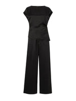 100% Acetate Ruched Side Top And Pants Two-Piece Set GOELIA