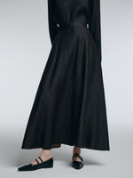 14MM Gambiered Canton Gauze Women Textured Stretch A-Line Skirt GOELIA