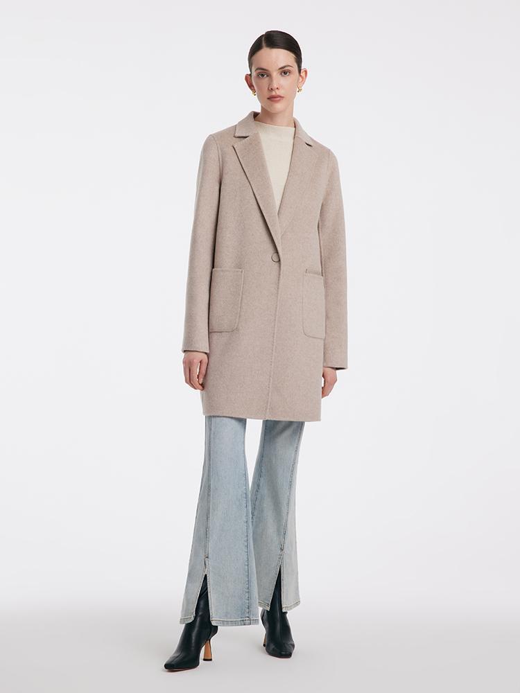 Wool And Cashmere Mid-Length Double-Faced Women Coat GOELIA