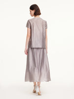 Acetate Blend Beaded V-Neck Blouse And Skirt Two-Piece Set GOELIA