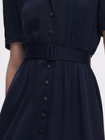 22MM Mulberry Silk Women Midi Dress With Belt GOELIA