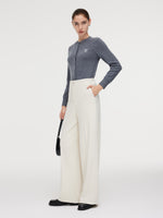 High-Waisted Stretch Wide Leg Women Knit Pants GOELIA