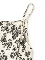 Camellia Printed Spaghetti Strap Dress And Knitted Cardigan Two-Piece Set GOELIA