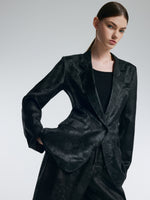 19MM Gambiered Canton Gauze Women Jacquard H-Line Blazer GOELIA