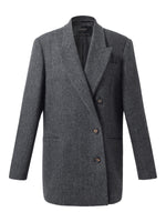 100% Washable Wool Notched Collar Women Blazer GOELIA