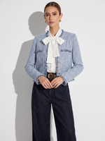 Tweed Fringe Trim Women Jacket GOELIA