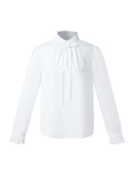 Ruffle Neckline Women Puff Long Sleeve Blouse GOELIA