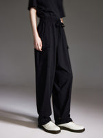 Machine Washable Wool Blend Unisex Straight Leg Pants GOELIA