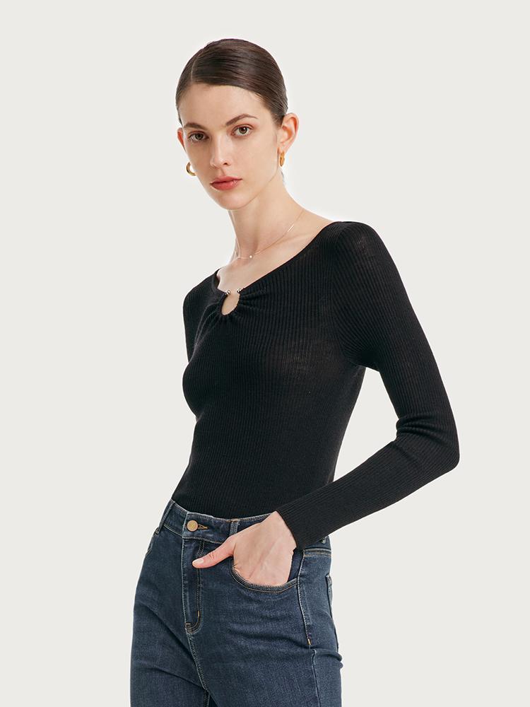 Silk Woolen Women Knit Top GOELIA