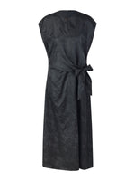 19MM Gambiered Canton Gauze Women Belted Maxi Dress With Scrunchie GOELIA