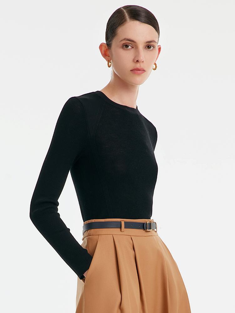 Black Woolen Bottom Women Sweater – GOELIA