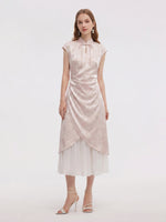 Jacquard Patchwork Women Qipao Maxi Dress GOELIA