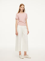 Cotton Side Twist Women T-Shirt With Detachable Beaded Chain GOELIA