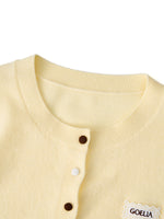 100% Merino Wool Contrasting Buttons Women Cardigan GOELIA