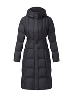 Windproof Hooded Goose Down Coat With Belt GOELIA