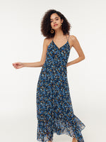 10MM Mulberry Silk Halterneck Slip Maxi Dress With Detachable Chest Pads GOELIA